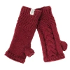 Nirvanna Designs Cable Handwarmers In Burgundy