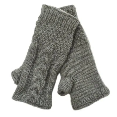 Nirvanna Designs Cable Handwarmers In Gray