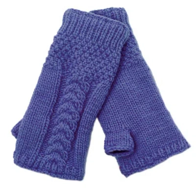 Nirvanna Designs Cable Handwarmers In Purple