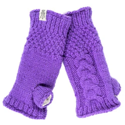 Nirvanna Designs Cable Handwarmers In Purple
