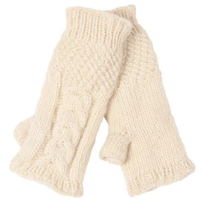 Nirvanna Designs Cable Handwarmers In Neutral