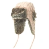 Nirvanna Designs Cable Knit Russian Hat W/ Faux Fur In Pink Quartz