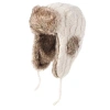 Nirvanna Designs Cable Knit Russian Hat W/ Faux Fur In White
