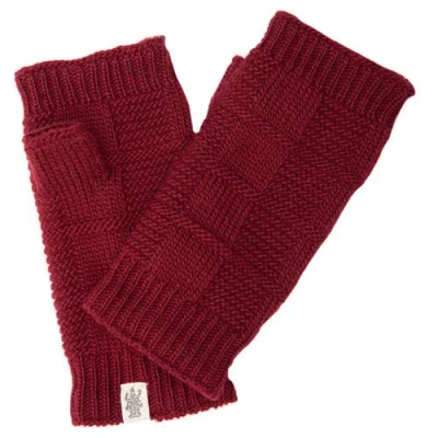 Nirvanna Designs Checkered Handwarmers In Burgundy