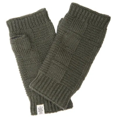 Nirvanna Designs Checkered Handwarmers In Green