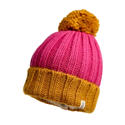 Nirvanna Designs Cherry Pom Hat In Honey/pop Pink