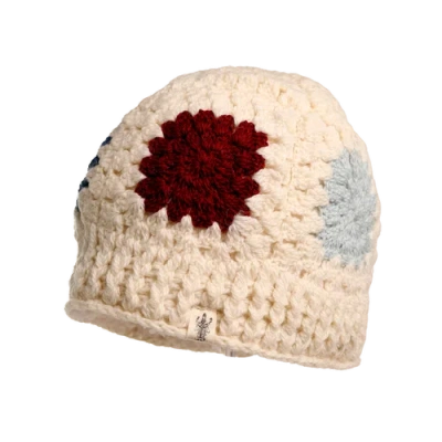 Nirvanna Designs Crochet Patch Hat In White