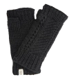 Nirvanna Designs Diagonal Knit Handwarmers In Black