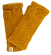 Nirvanna Designs Diagonal Knit Handwarmers In Gold