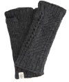 Nirvanna Designs Diagonal Knit Handwarmers In Gray