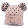 Nirvanna Designs Double Pom Kira Hat In Pink Quartz