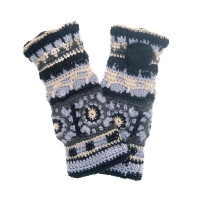 Nirvanna Designs Dreams Crochet Handwarmers In Blue