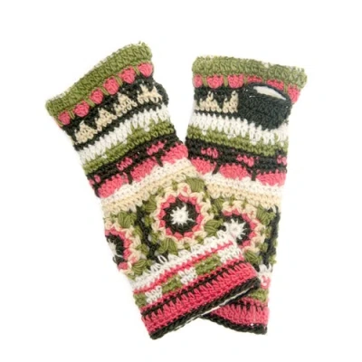 Nirvanna Designs Dreams Crochet Handwarmers In Green