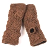 Nirvanna Designs Flower Crochet Handwarmers In Brown