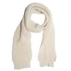 Nirvanna Designs Laurent Rib Scarf In White In Beige