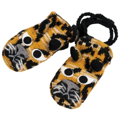 Nirvanna Designs Leopard Mittens In Brown