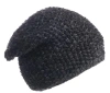Nirvanna Designs Marich Pattern Long Pull On Cap In Black