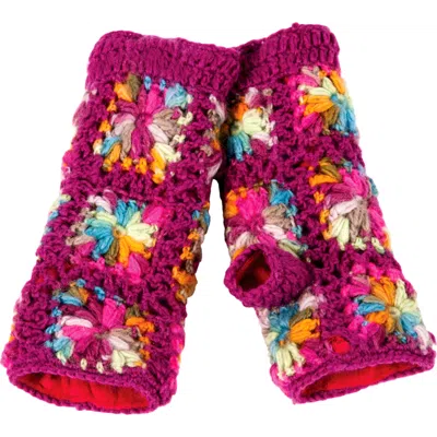 Nirvanna Designs Multi Color Flower Crochet Handwarmers