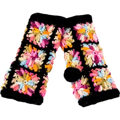Nirvanna Designs Multi Color Flower Crochet Handwarmers