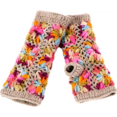 Nirvanna Designs Multi Color Flower Crochet Handwarmers