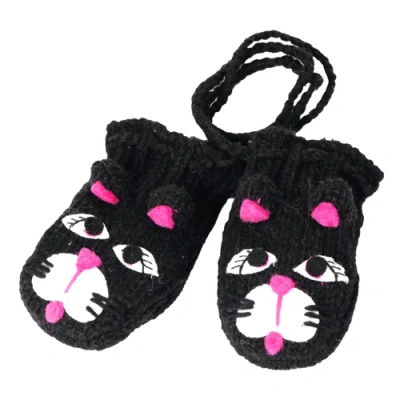 Nirvanna Designs Kids'  New Cat Mittens In Black