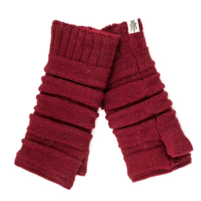 Nirvanna Designs Reverse Step Handwarmers In Burgundy