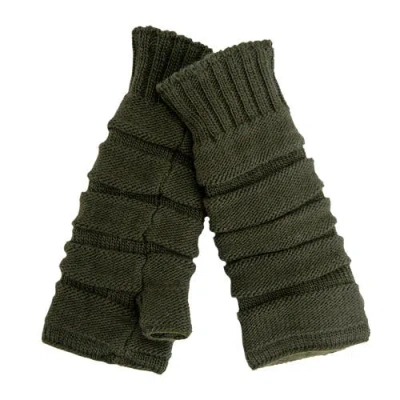 Nirvanna Designs Reverse Step Handwarmers In Green