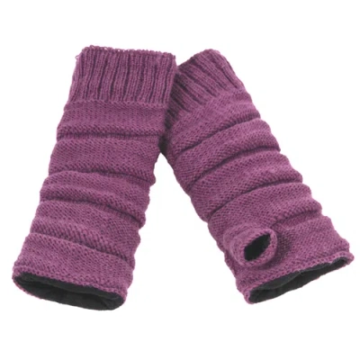 Nirvanna Designs Reverse Step Handwarmers In Purple