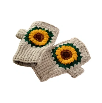 Nirvanna Designs Sunflower Handwarmers In Neutral
