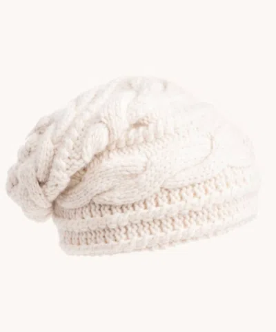 NIRVANNA DESIGNS WOMEN'S CABLE SLOUCH HAT IN WHITE