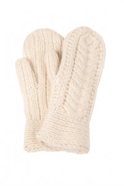 Nirvanna Designs Women's Soho Knit Mittens In White In Nude