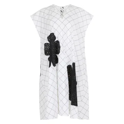 Nish Niche Women's Black / White Windowpane Cosmo Midi Dress In Black/white