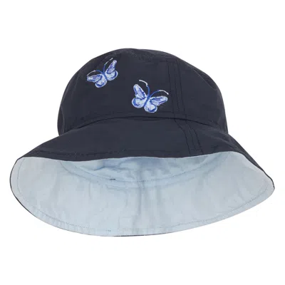 Nish Niche Women's Blue Embroidered Bucket Hat