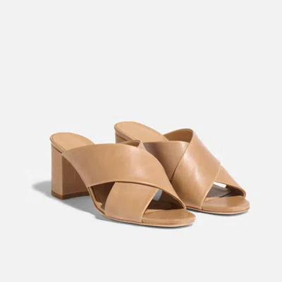Nisolo Carina Cross Strap Mule Almond In Brown
