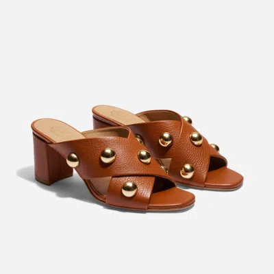 Nisolo Carina Studded Mule British Tan In Blue