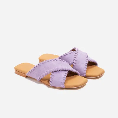 Nisolo Catalina Sandal Whipstitch Lilac In Purple