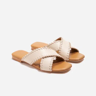 Nisolo Catalina Sandal Whipstitch Pearl In Blue