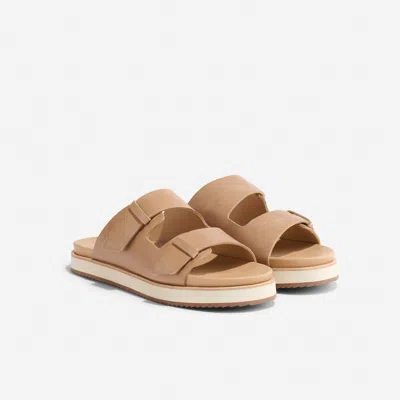 Nisolo Ella Flatform Slide Almond In Multi