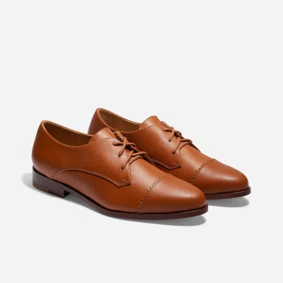 Nisolo Emilia Cap Toe Oxford British Tan In Black