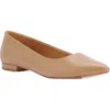 Nisolo Fina Pointed Toe Flat In Almond