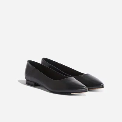 Nisolo Fina Pointed Toe Flat Black In Animal Print