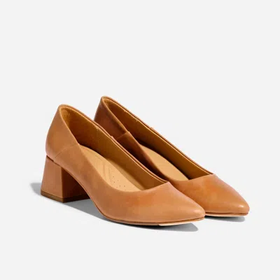 Nisolo Fiorela Go-to Mid Heel Caramel In Blue