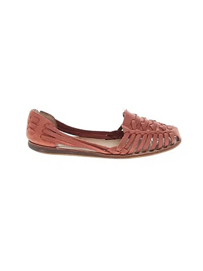 Pre-owned Nisolo Flats In Burgundy