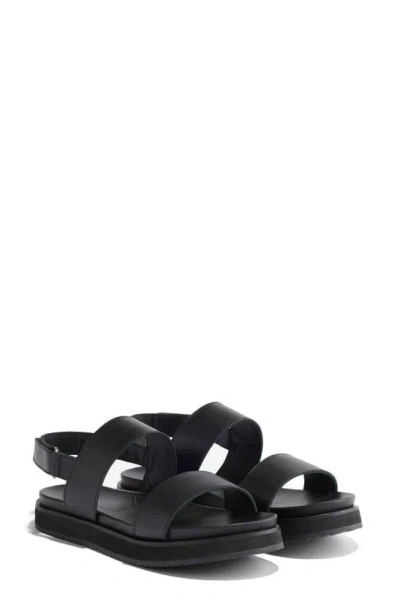 Nisolo Go-to Flatform Slingback Sandal In Black/black