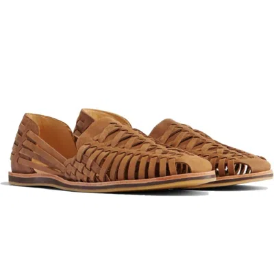 Nisolo Huarache Sandals Women's Brown Leather Round Toe Slip-on Rhs8506