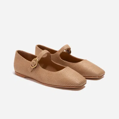 Nisolo Lola Mary Jane Almond Snake In Brown