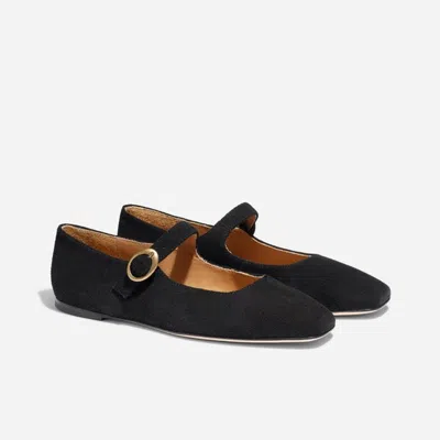 Nisolo Lola Mary Jane Black Suede In Multi
