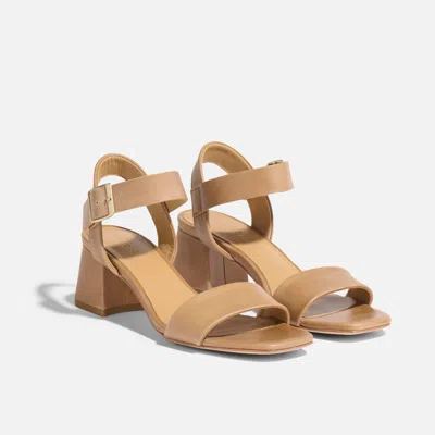 Nisolo Stella Go-to Block Heel Sandal Almond In Brown