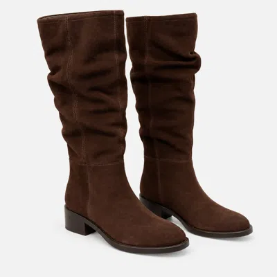 Nisolo Vida Knee High Boot Chocolate Brown Suede