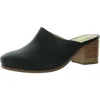 Nisolo Womens Faux Leather Round Toe Block Heels In Black